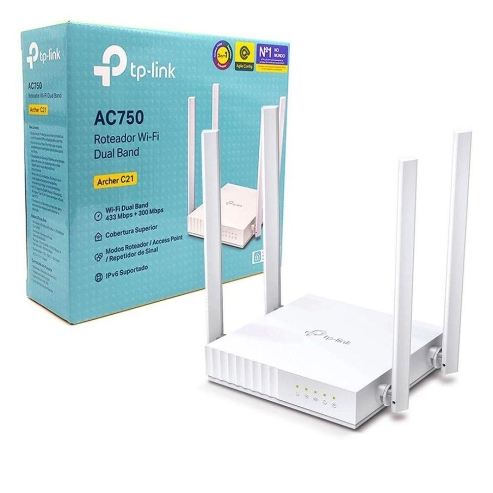 Miniatura Roteador Wireless Ac750 Archer C21 Dual Band 2,4/5Ghz 4 Ant