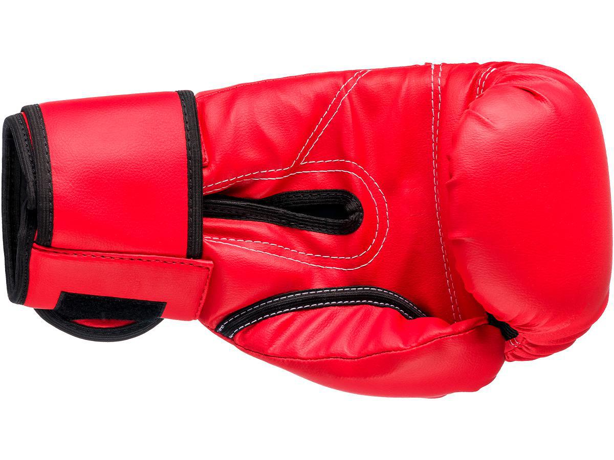 Miniatura Kit Muay Thai Luva Bandagem Caneleira Bolsa Vermelha 08Oz