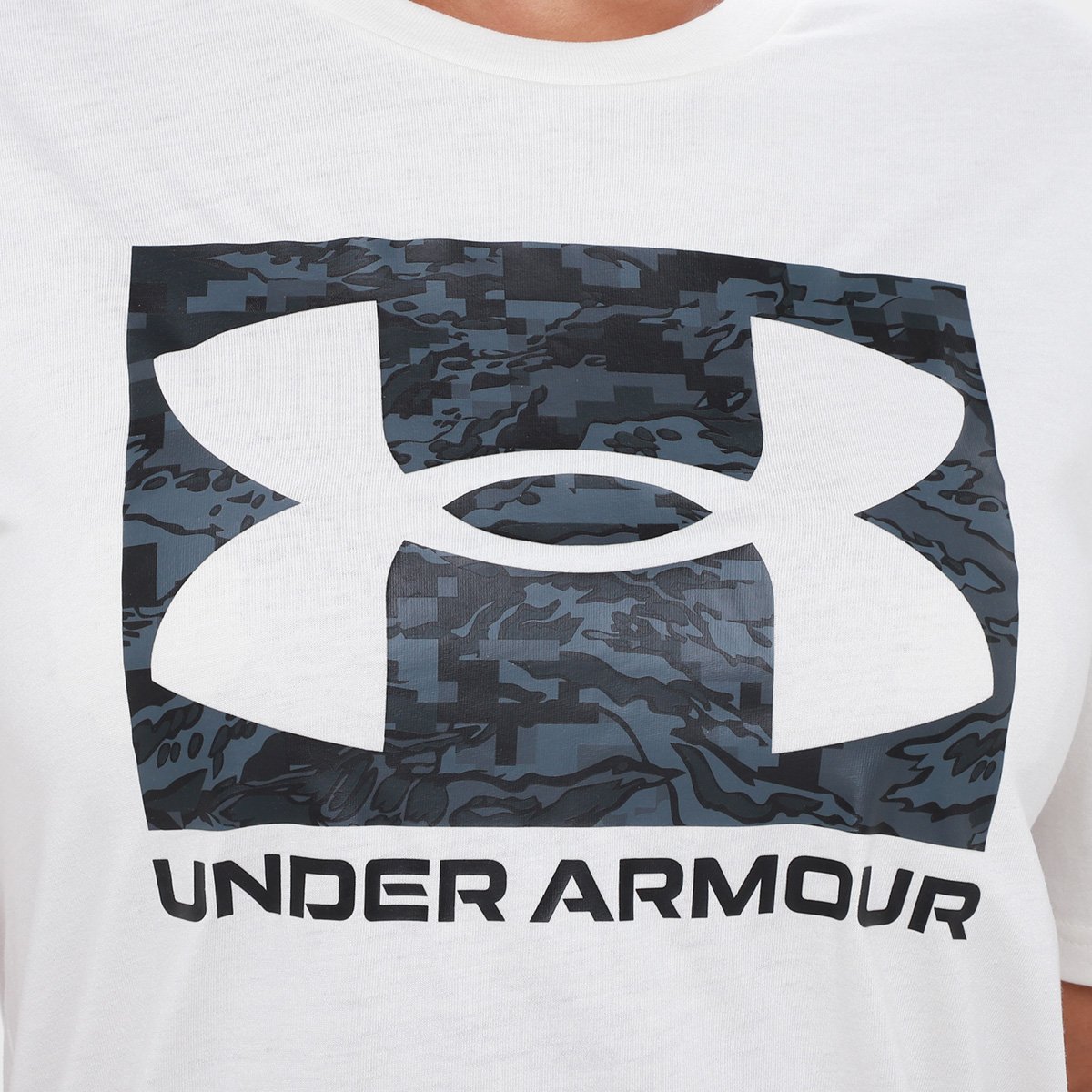 Miniatura Camiseta Under Armour Boxed Feminina Bege+Preto - G