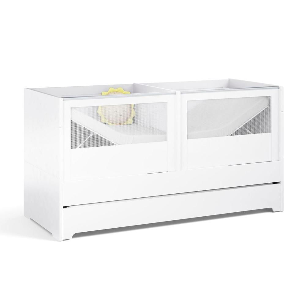 Berço Duplo Para Gêmeos Coleção Sol E Mar Divicar Branco