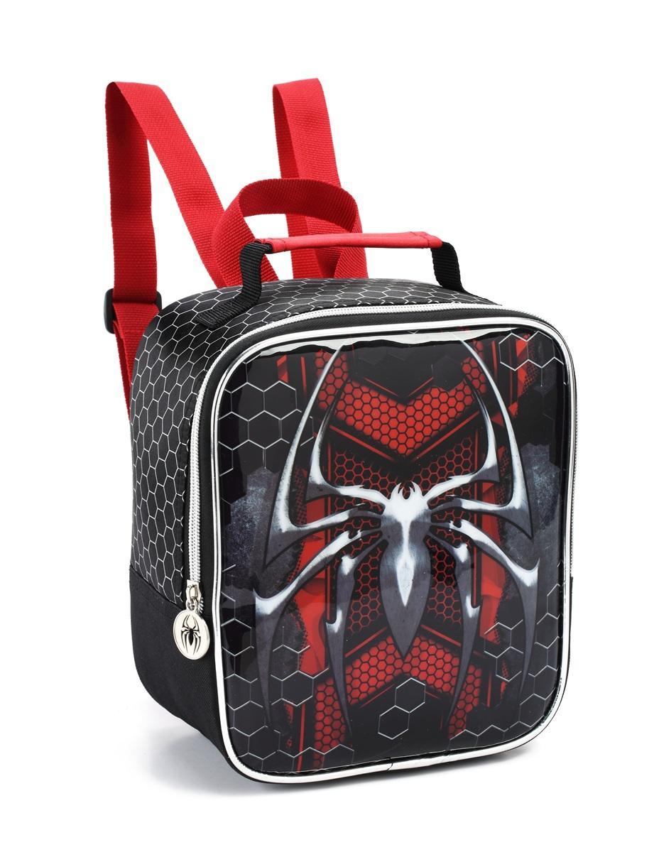 Kit Mochila Rodas Lancheira E Estojo Homem Spider Escolar