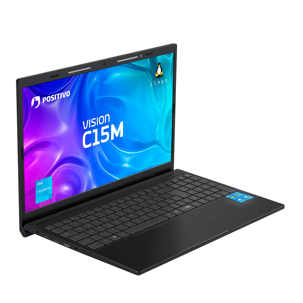 Notebook Positivo Vision C15M Intel® Celeron® N4500 Linux 8GB RAM 256GB eMMC 15.6" Full  HD IPS – Minitela - Cinza