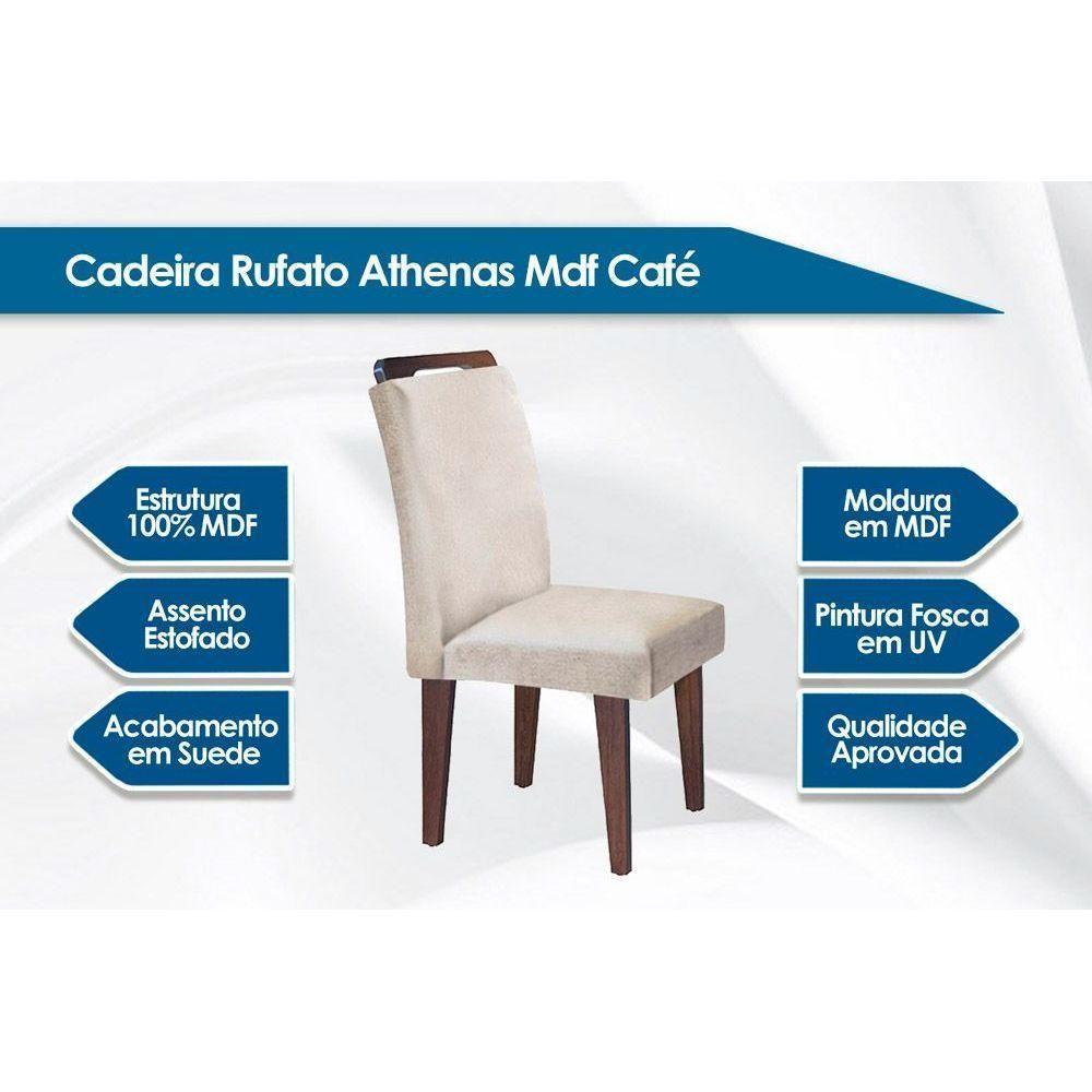 Miniatura Kit 2 Cadeiras Sala Jantar Athenas 2 Un Capuccino-linho Bege - Rufato