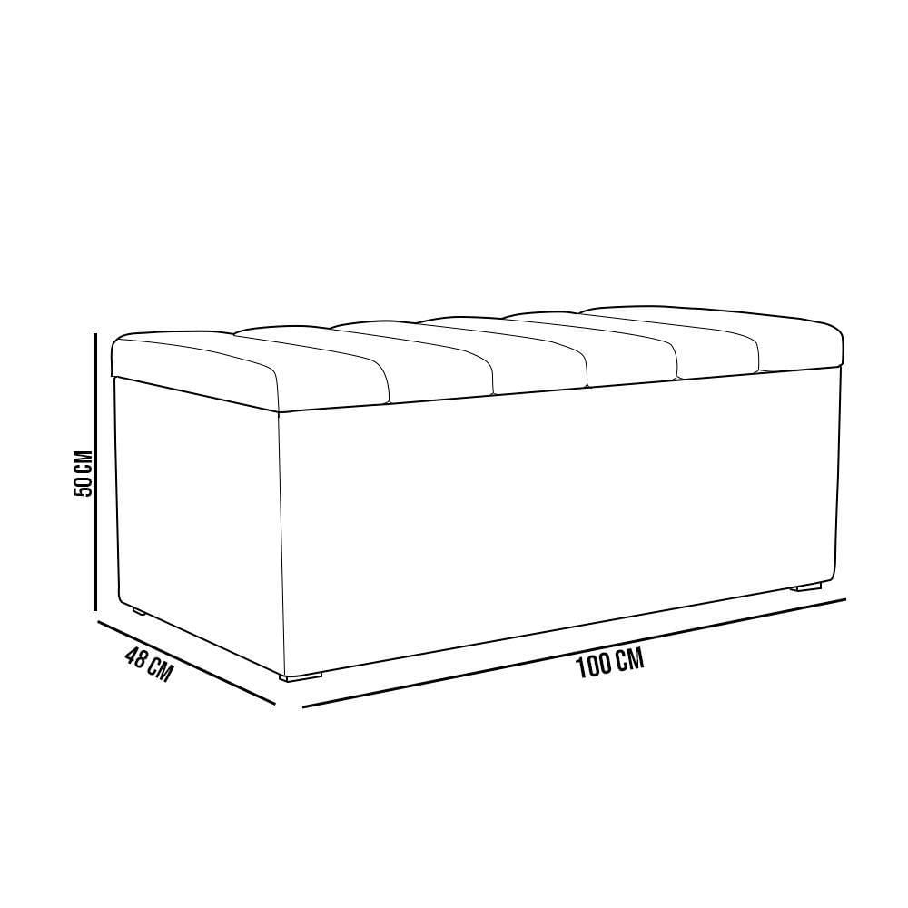 Miniatura Calçadeira Recamier Baú Dália 100X50cm W01 Verde Musgo