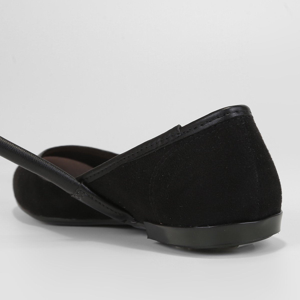 Sapatilha Moleca Bico Fino Amarração Feminina Preto - 34
