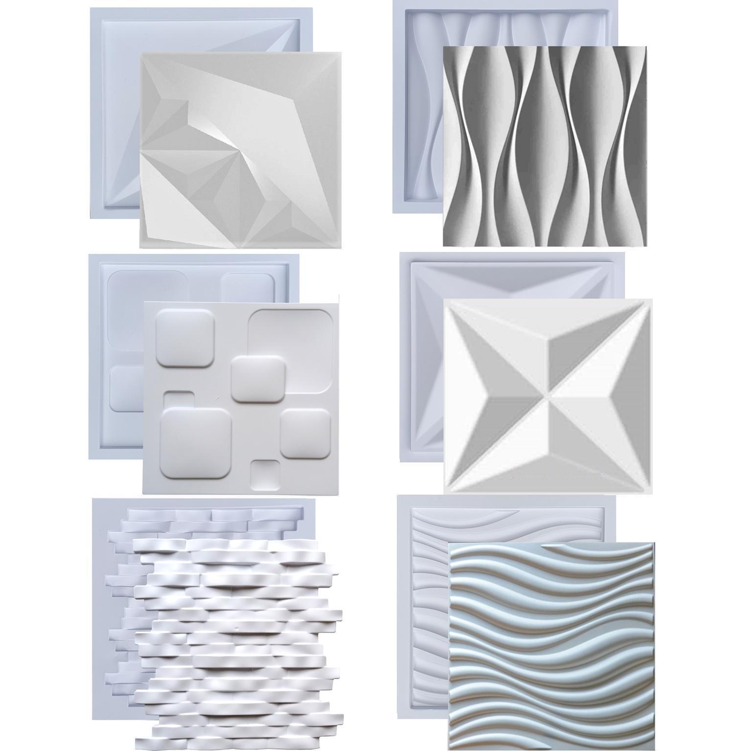 Miniatura Kit De Moldes Formas Pra Revestimento Gesso 3D E Cimento Fdg