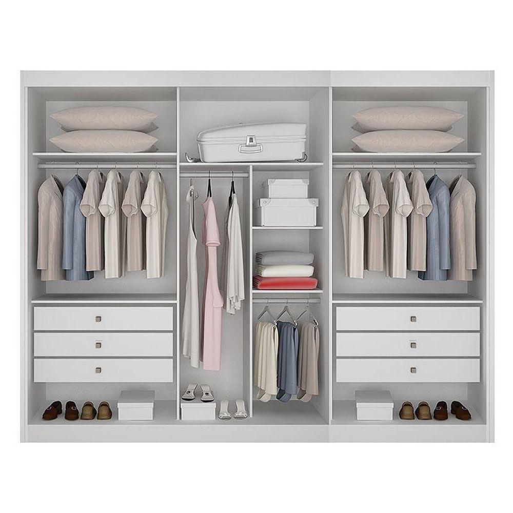 Miniatura Guarda Roupa 6 Portas Diamante Gold Branco - Leifer Móveis