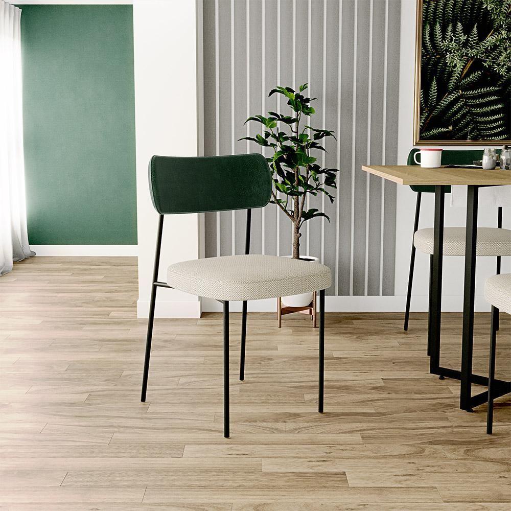 Kit 04 Cadeiras Para L02 Verde Musgo Champagne