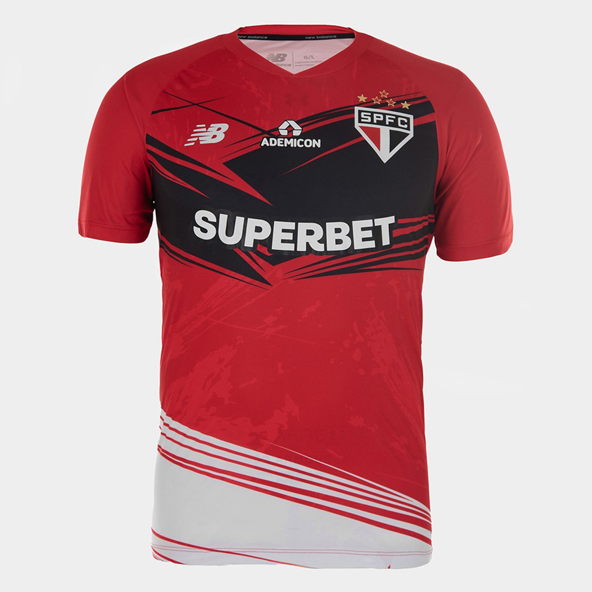 Miniatura Camisa São Paulo 25/26 s/n° Goleiro New Balance Masculina Vermelho+Preto - EEGG