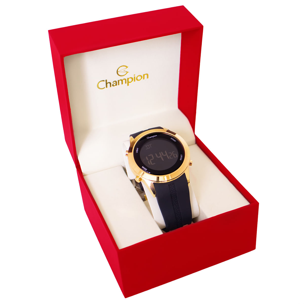 Miniatura Relógio de Pulso Masculino Champion Digital Dourado Silicone CH40259B