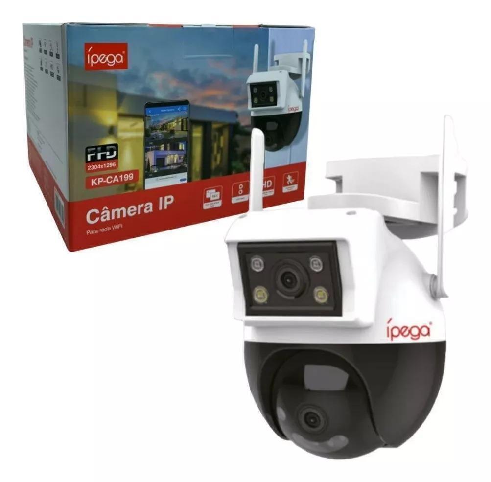 Miniatura Camera Seguranca Wifi Smart Duas Câmeras Hd 3Mp Ip66 Ipega