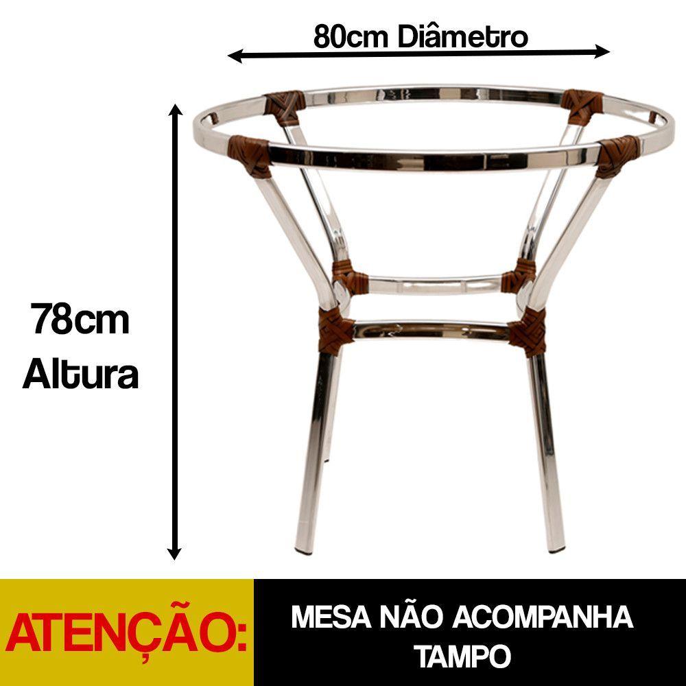 Miniatura 3 Cadeiras Emily E Mesa Sem Tampo Alumínio Trama Original Argila