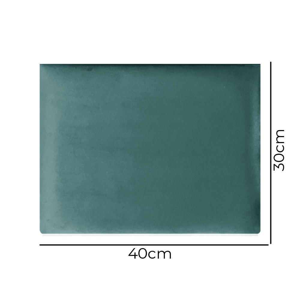 Cabeceira Estofada Painel Modulada Veludo Cama Box Casal - Shop Das Cabeceiras Ciano Escuro