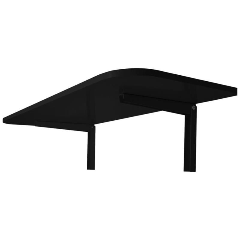 Miniatura Mesa Retrátil Parede Cozinha Suspensa Dobrável Preta 50X40