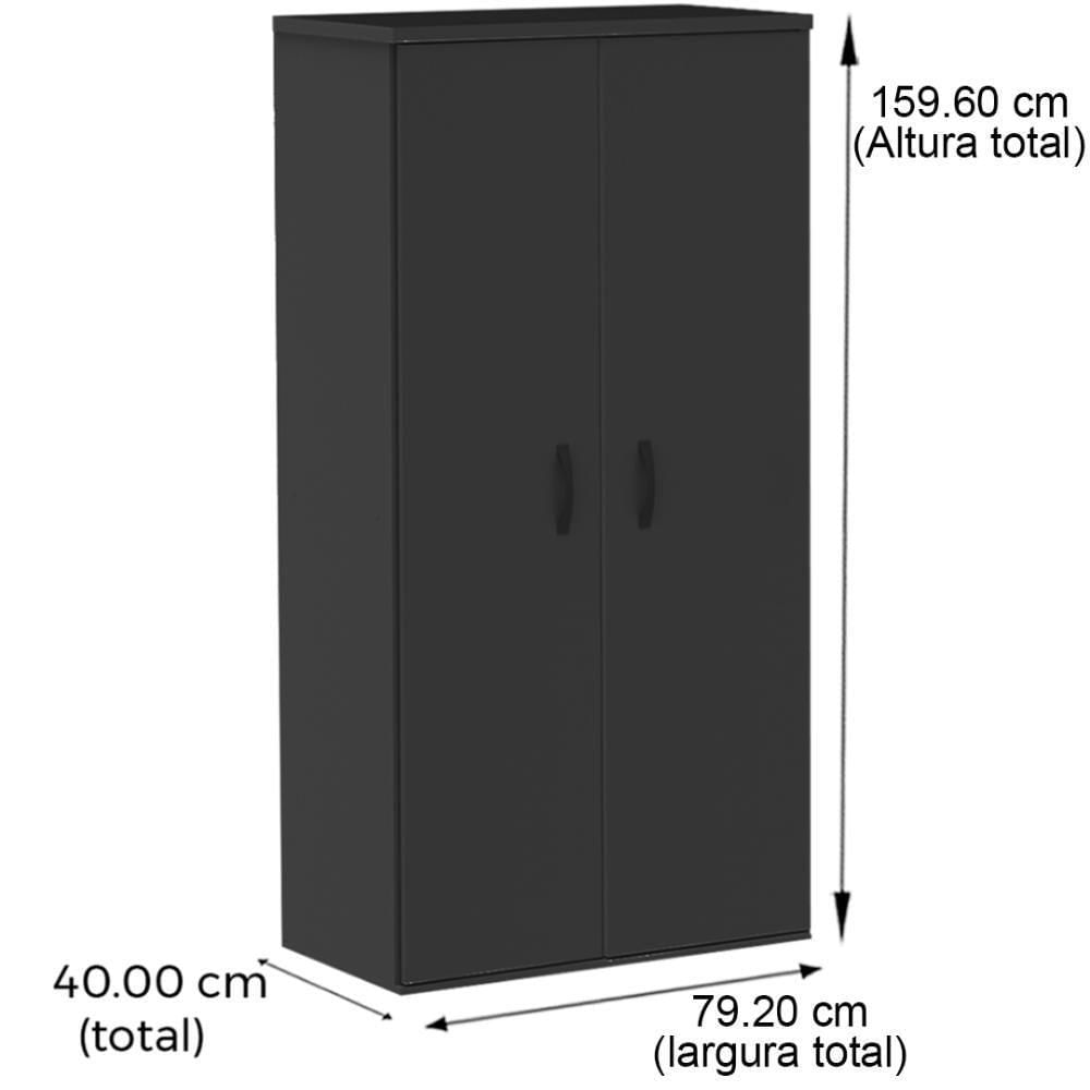 Miniatura Armário Alto Pe25 Pandin 79,20 Cm (Largura) Em Mdp Walnut E Grafito Com Duas Portas
