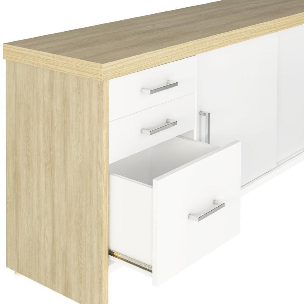 Conjunto Consultório de Psicologia e Terapia 2 Peças Mesa Diretor em L com Balcão Artany Carvalho