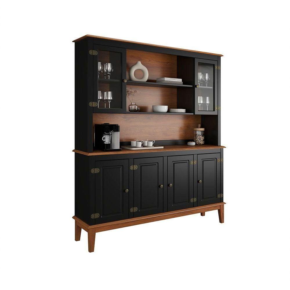Miniatura Arca E Oratório 6 Portas - Madeira Maciça - Preto