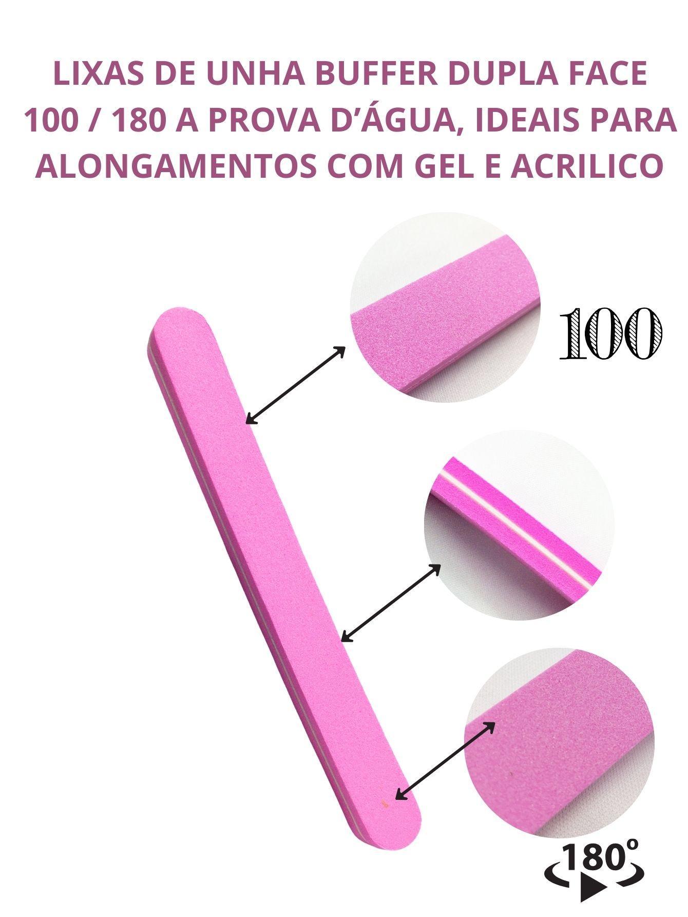 Miniatura Kit Alicate + Lixa Buffer 100/180 Cutícula Corta Unha