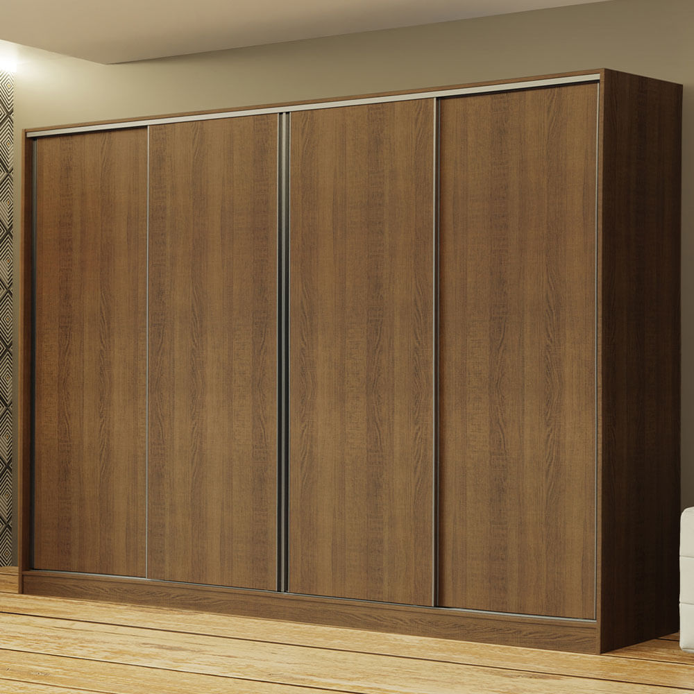 Miniatura Guarda-Roupa Casal Madesa Apolo 4 Portas de Correr Rustic Cor:Rustic