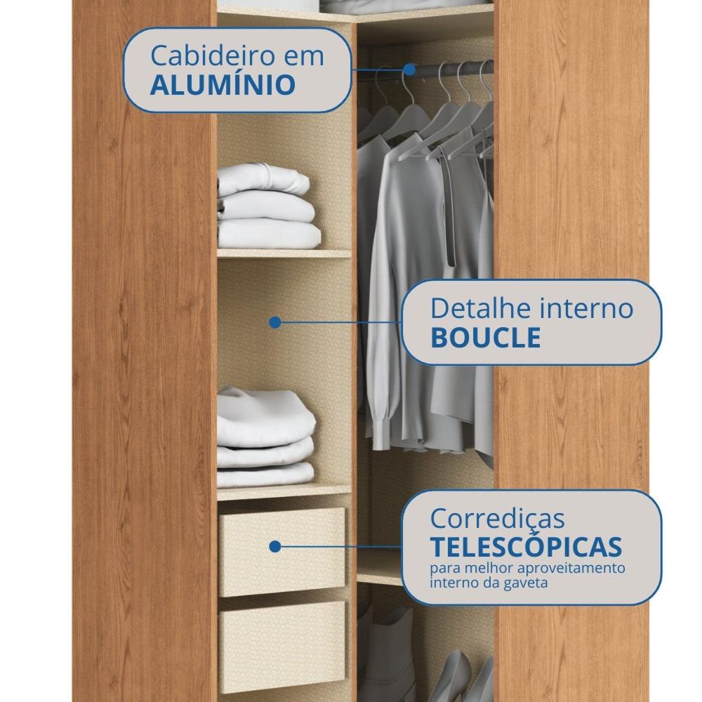 Móveis para Quarto Módulo Canto Reto 2 Porta Infinity Cedro/ Blush Line
