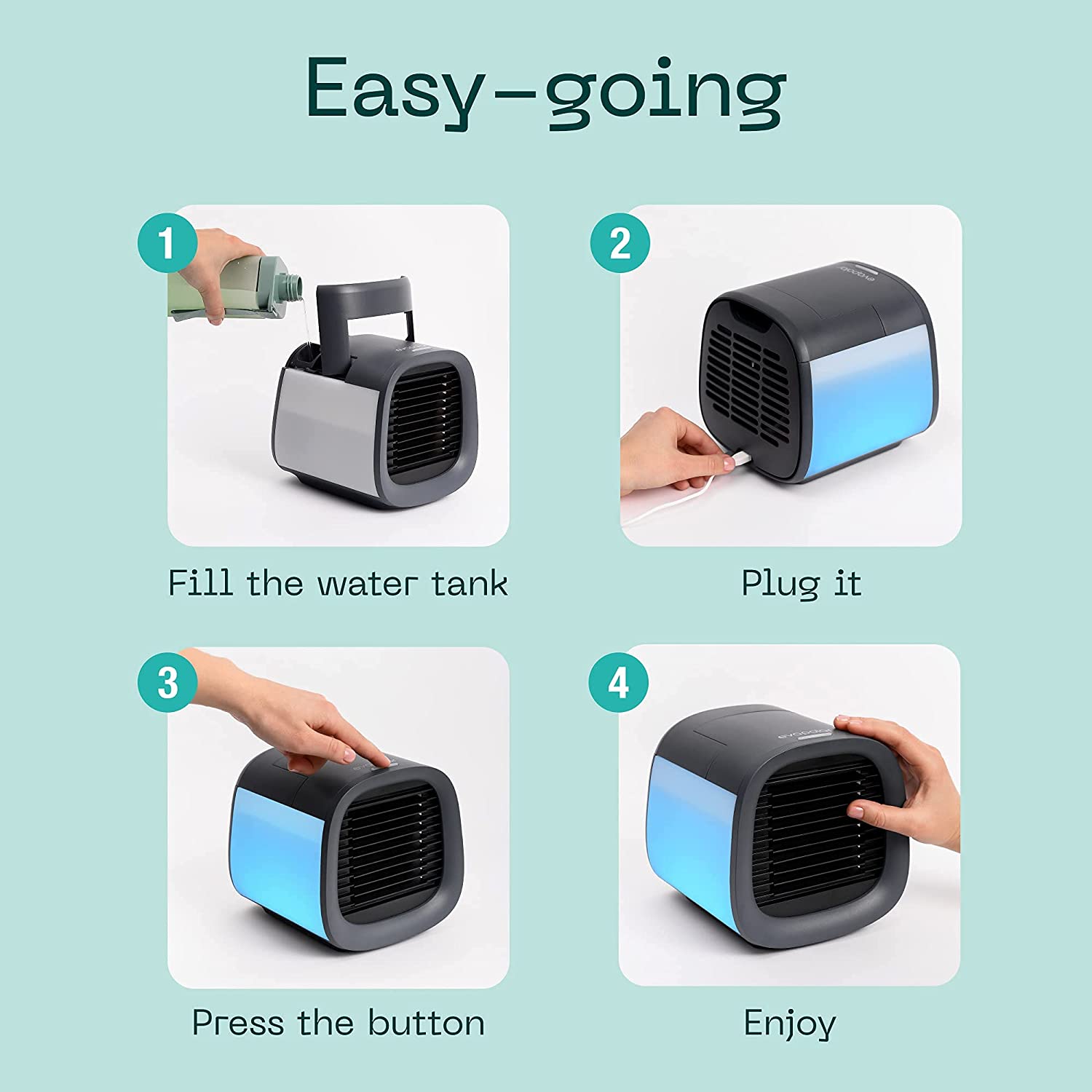 Miniatura Evapolar evaCHILL Portable Conditioner Small Personal Evaporative Air Cooler and Humidifier Fan Mini AC medium Opaque White