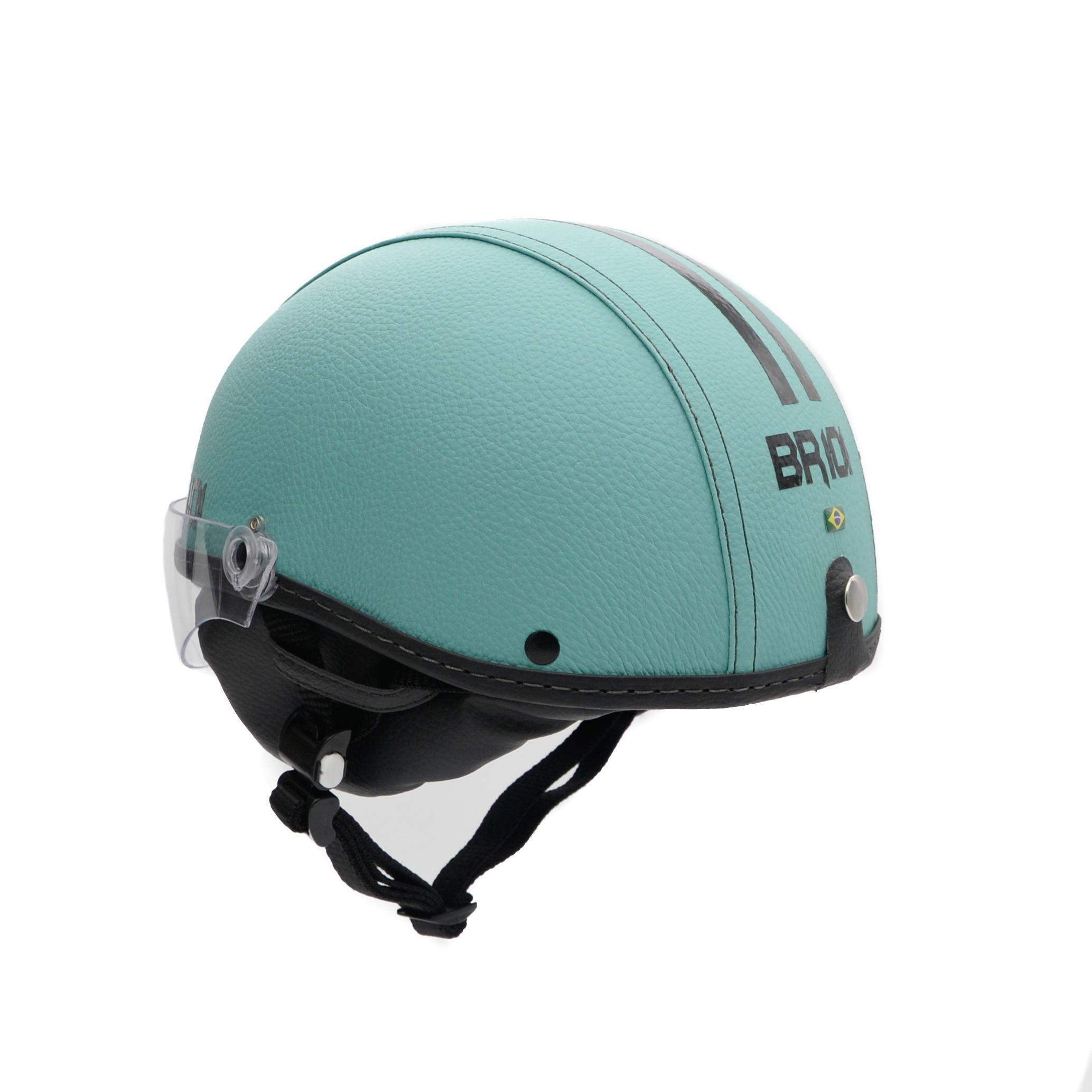Miniatura Capacete Coquinho Scooter Elétrica Bike Turquesa Viseira