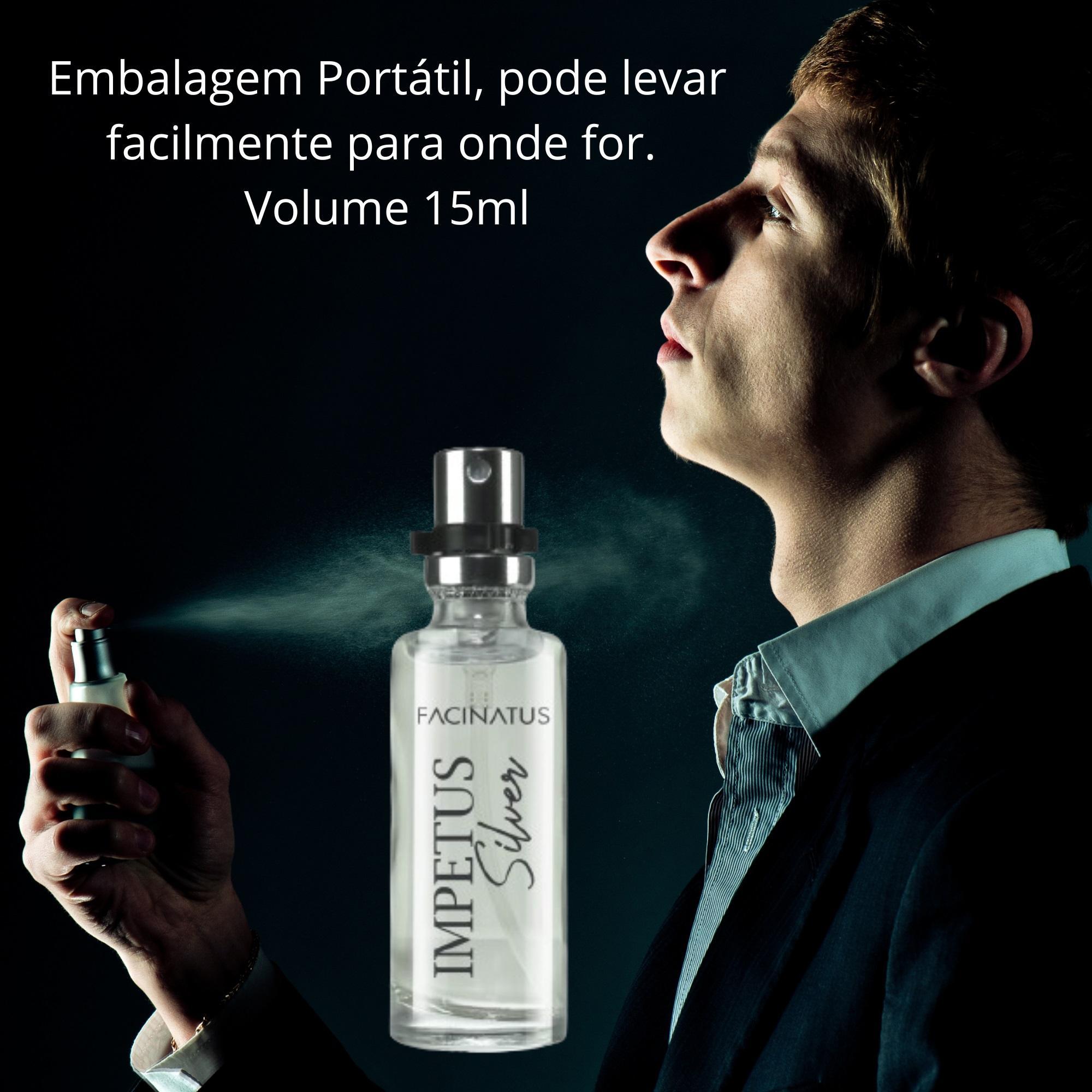 Mini Perfume De Bolsa Impetus Silver Masculino 15Ml Colônia