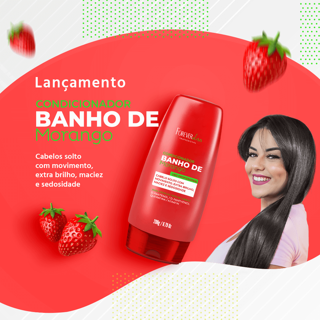 Miniatura Condicionador Banho de Verniz Morango Forever Liss 200g UNISEX - 1 - 200ml