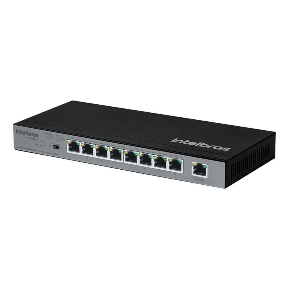 Miniatura Switch 9 Portas Fast Ethernet C/ 8 Portas Poe+ Sf 900 Hi-poe 4760040