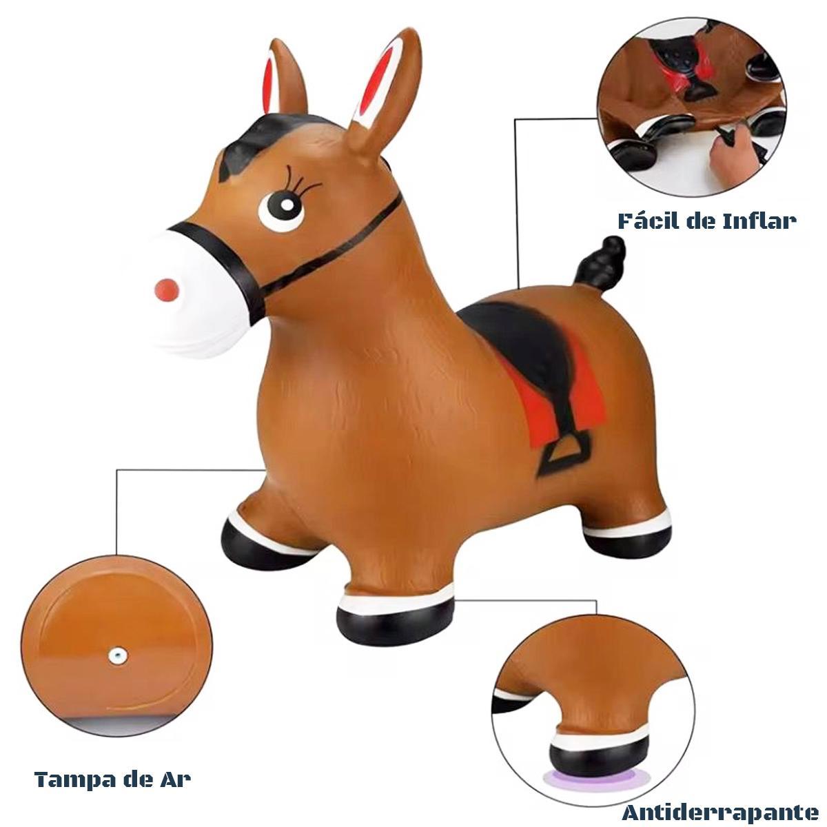 Miniatura Burrinho Cavalo De Borracha Upa Upa Pula Brinquedo Marrom