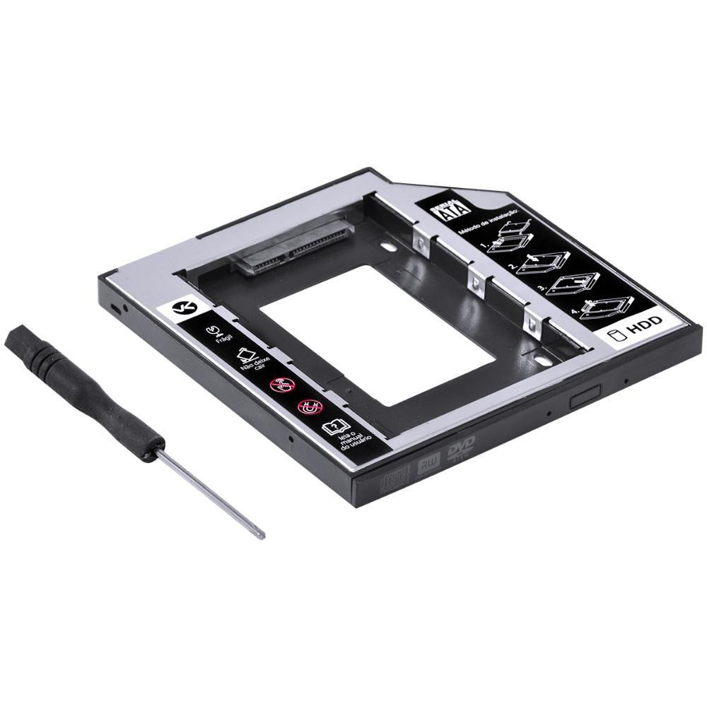 Miniatura Adaptador Caddy Para Hd Ou Ssd Gaveta Dvd Notebook Ac-95