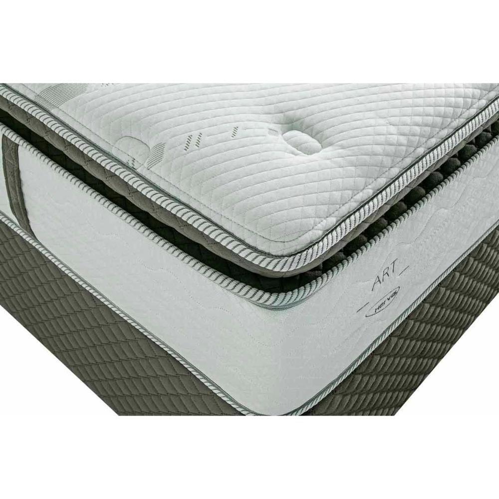 Cama Box King: Colchão Molas Ensacadas Herval Imperatore Gold C1655 + Base Crc Suede Gray (193x203x34)