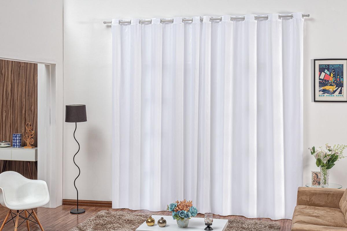 Miniatura Cortina Quarto Sala Tecido Blackout Branco 4,00X2,50