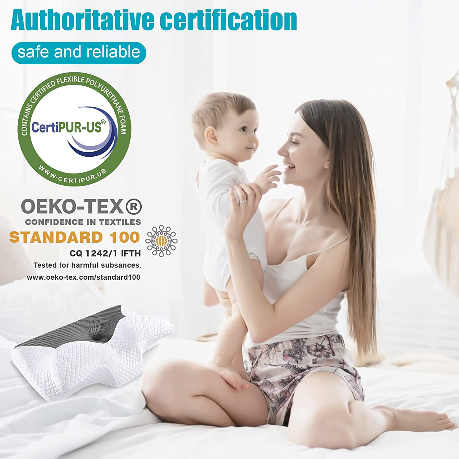 HOMCA Travesseiro Ortopédico com Memória Ergonômica 60 x 33 cm 1 UN