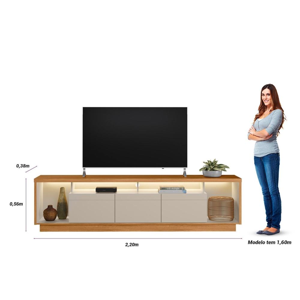 Conjunto Rack Cronos 2.2 com Kit Fita LED 1 Fita (2000mm) Nature/ Off White