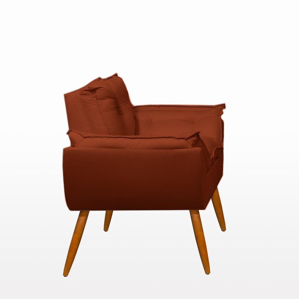 Kit 2 Poltronas Luxo + 01 Puff Para Recepção Sala Quarto Terracota