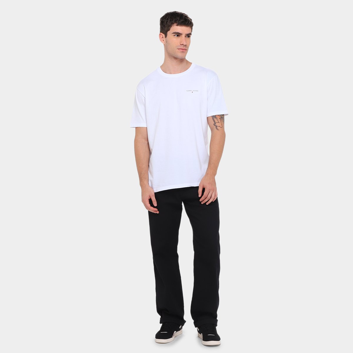 Miniatura Camiseta Tommy Jeans Chest Masculina Branco - GG