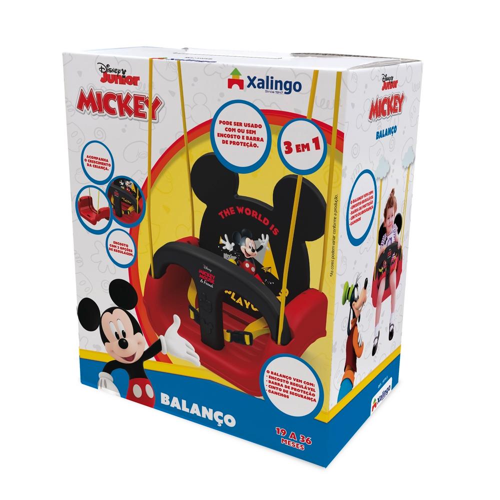 Miniatura Balanço Infantil Mickey 3 em 1 Disney Encosto Regulável
