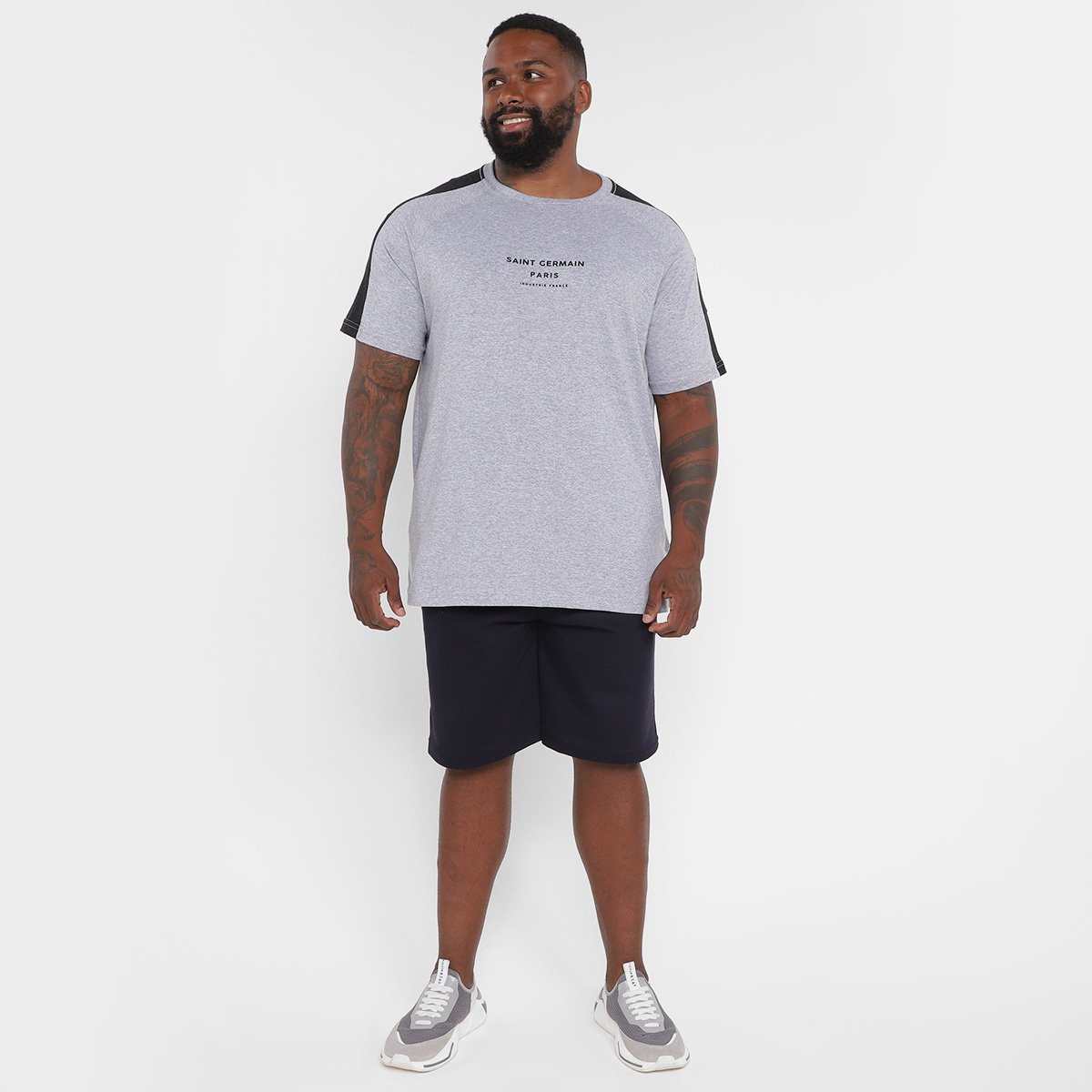 Miniatura Bermuda Moletom Fatal Plus Size Masculina Marinho - XG