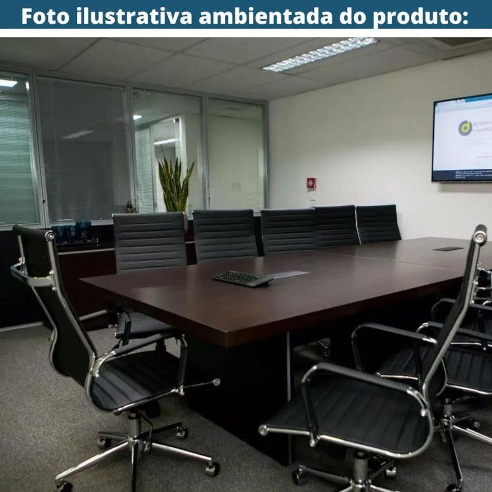 Kit 2 Cadeiras Giratória Alta Office Manhattan Esteirinha Fratini Revestida Em (pu) Preto Base