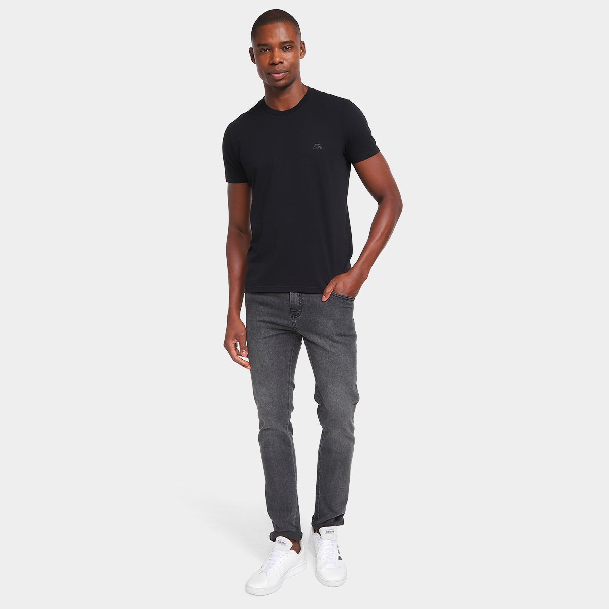 Miniatura Camiseta Ellus Cotton Fine Masculina Preto - GG