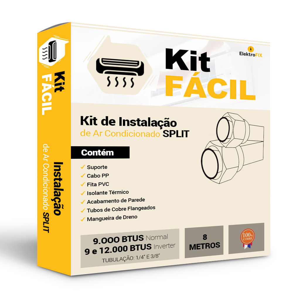Miniatura Kit Instalação Ar Split 9000btus 8 Metros Ref008