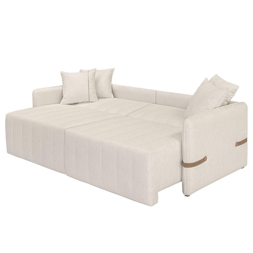 Miniatura Sofá Cama Retrátil 160cm Essence D05 Linho Cru/camel - Mpozenato