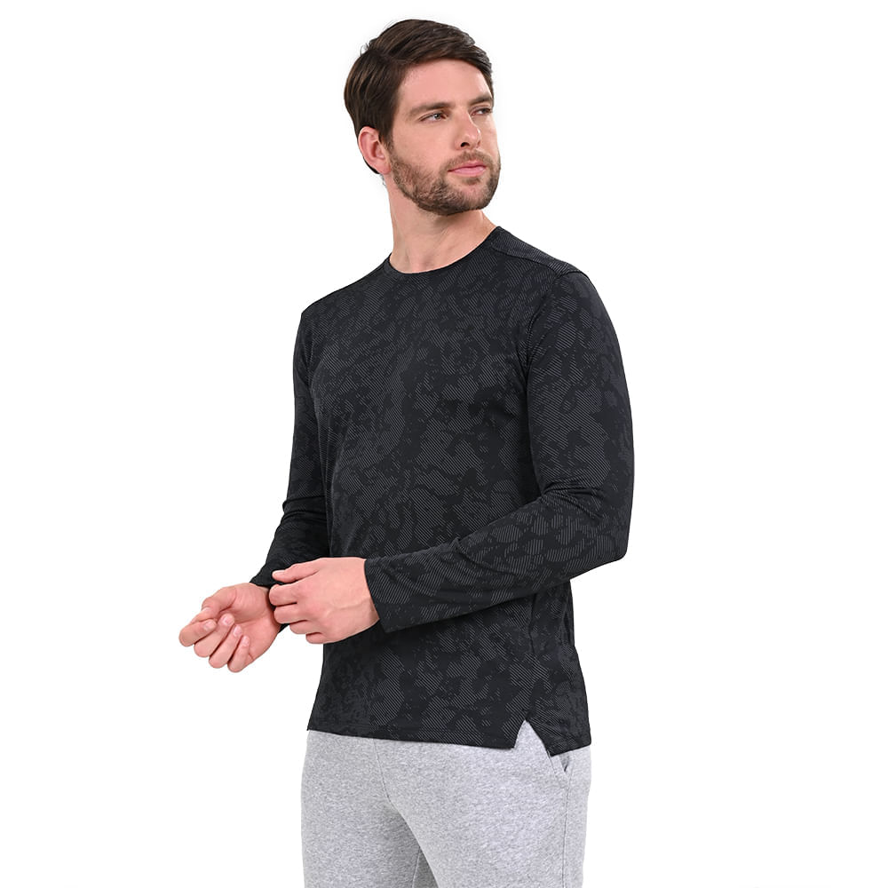 Miniatura Camiseta Manga Longa de Treino Masculina Under Armour Tech Vent Geode GG Preto