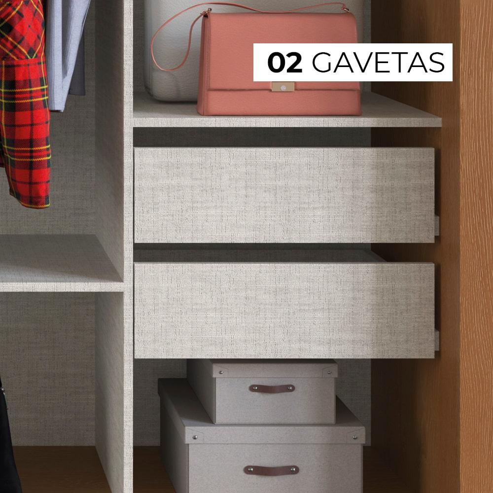 Guarda-Roupa Casal Édez Slide, 2 Portas de Correr, Fendi e Carvalho