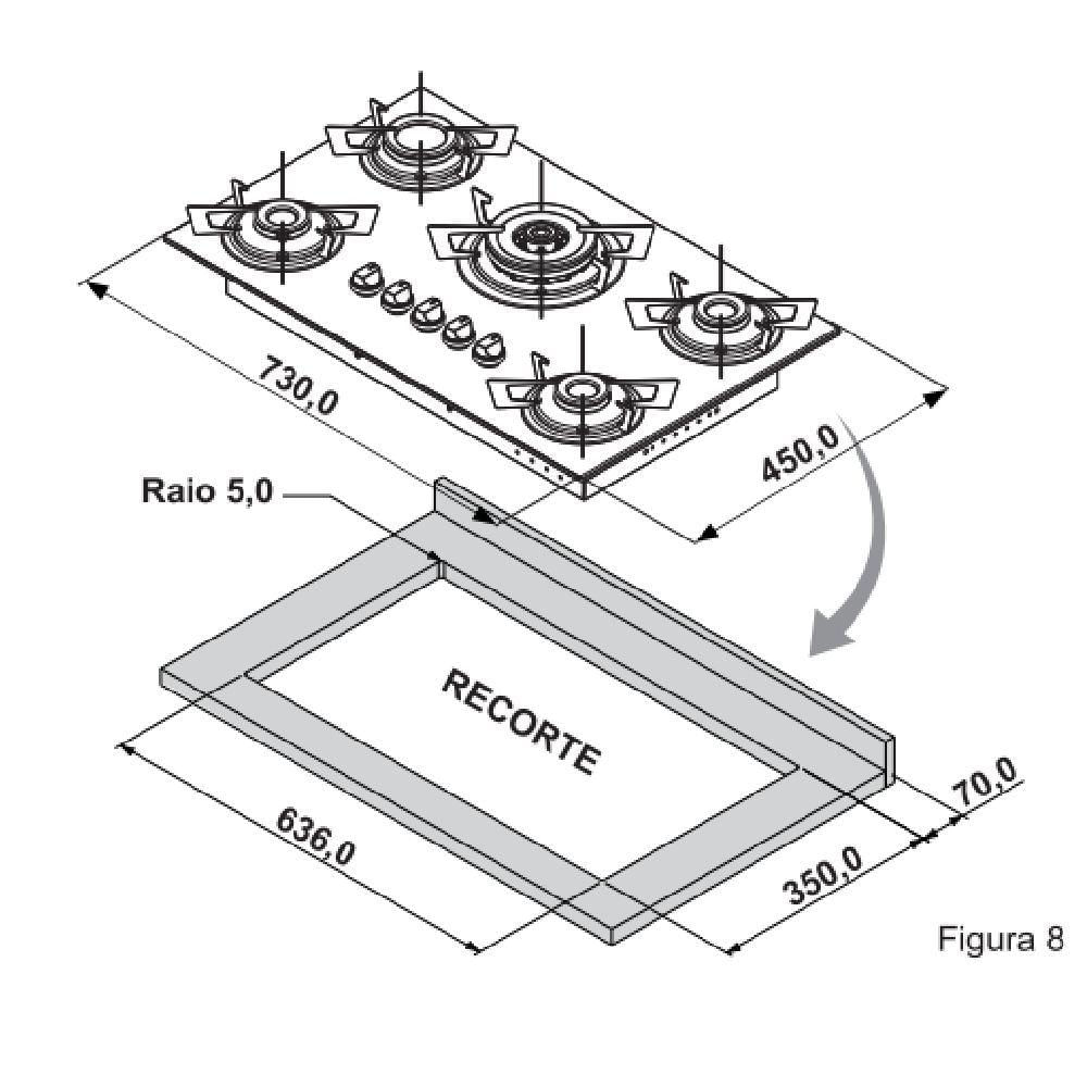 COOKTOP ITATIAIA ELECTRA 5 BOCAS VIDRO PRETO BIVOLT (3700000352)