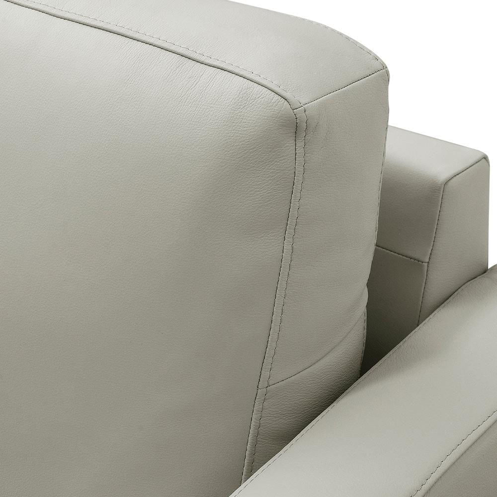 Miniatura Sofá 3 Lugares Para Sala De Estar Living Industrial 240cm Trento L06 Couro Pérola - Lyam Decor