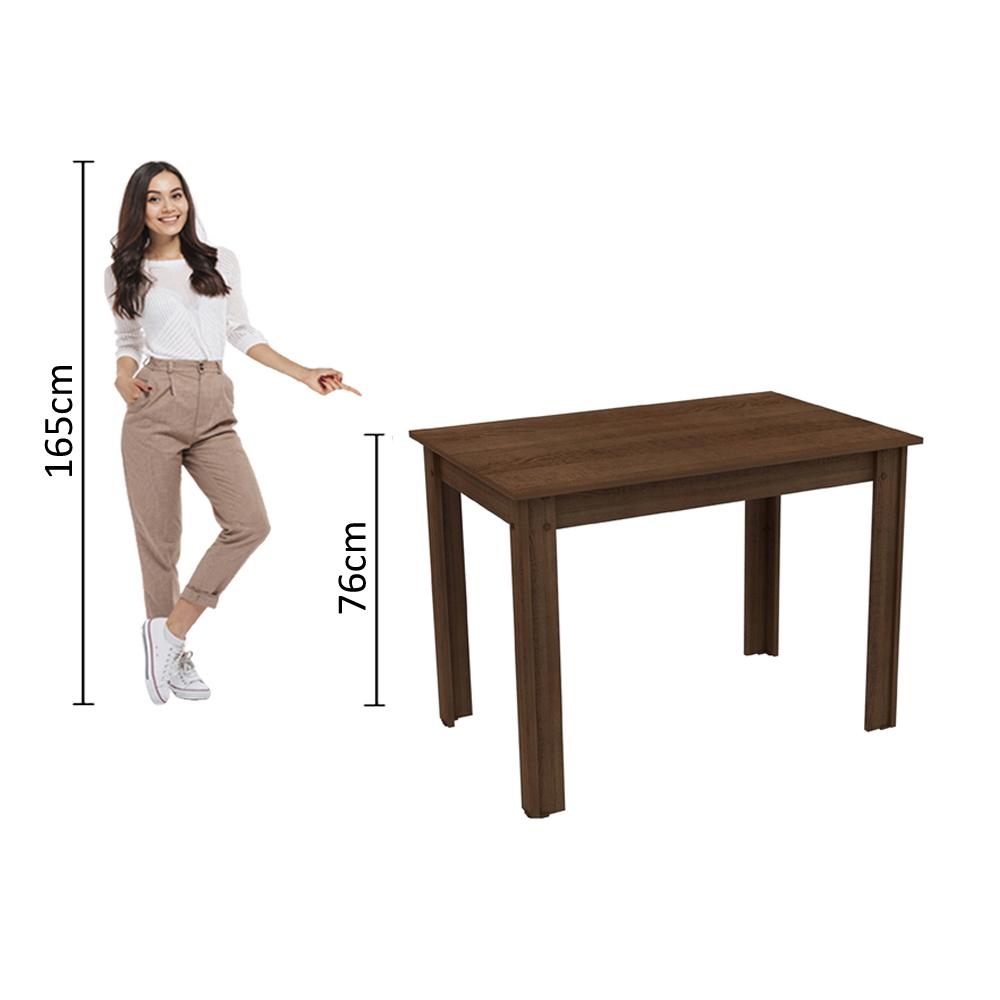 Miniatura Mesa Madesa Retangular para Escritório com Tampo de Madeira 5258B Rustic