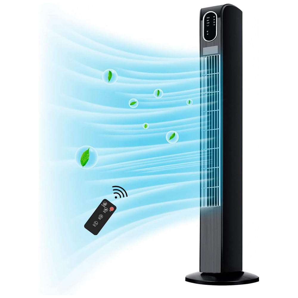 Miniatura Ventilador de Torre com Controle Remoto, 3 Modos e Modo Silencioso, 110v, UTHFY JTF 10 R, Preto