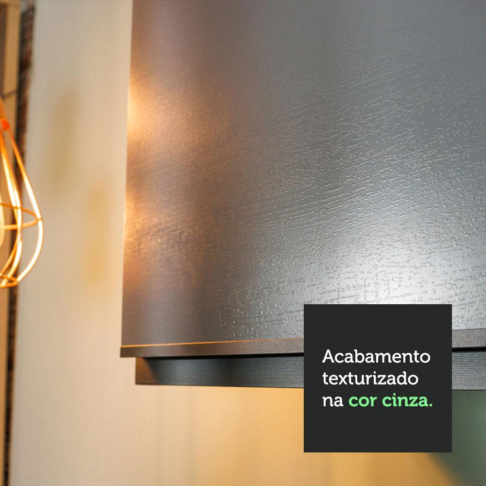 Armário Aéreo 120 cm 2 Portas  Nice Madesa Cinza